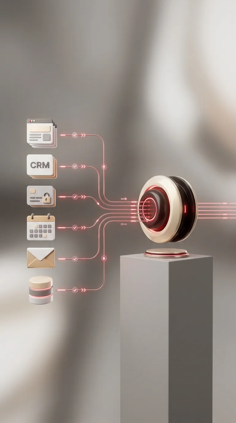 Connected software components forming a unified business system